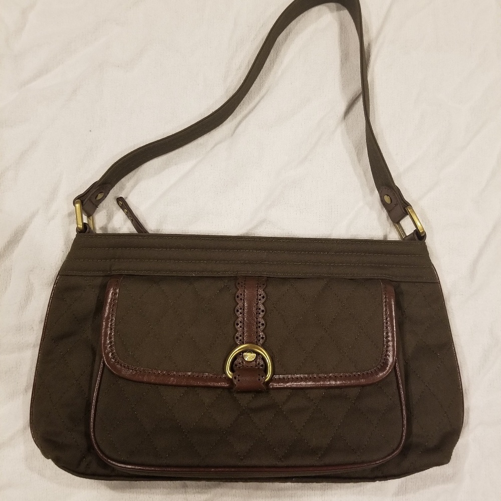 PREPPY Vera Bradley Olive Green Quilted Handbag